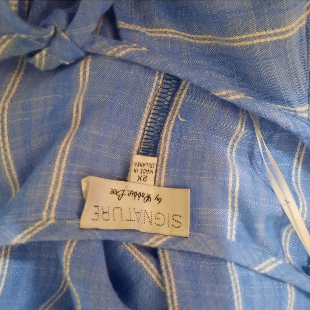 Signature by Robbie Bee blue striped dress - Picture 6 of 6